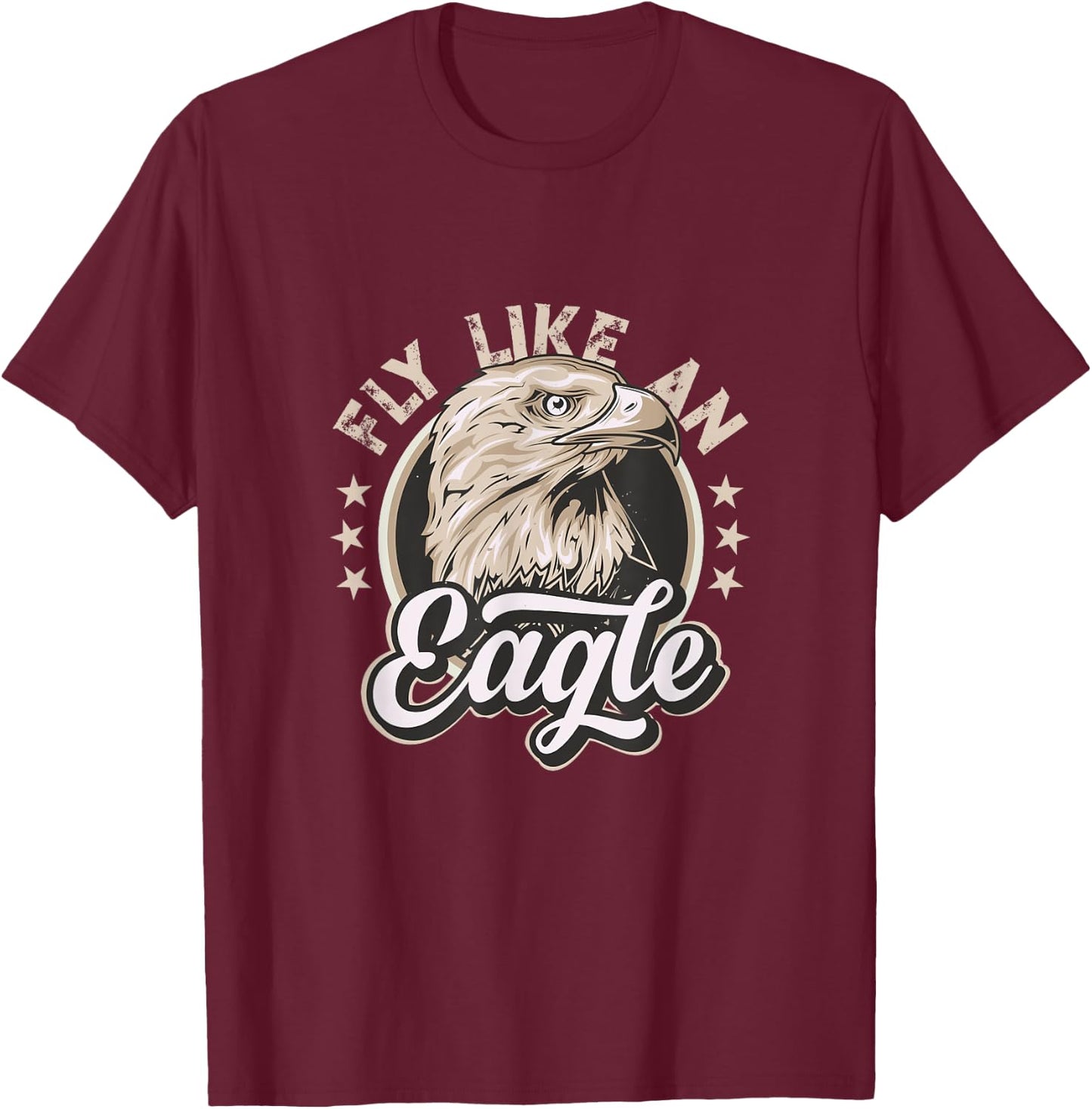 Mikels World Fly Like An Eagle - the American Way of Life T-Shirt - T-Shirt | Maroon