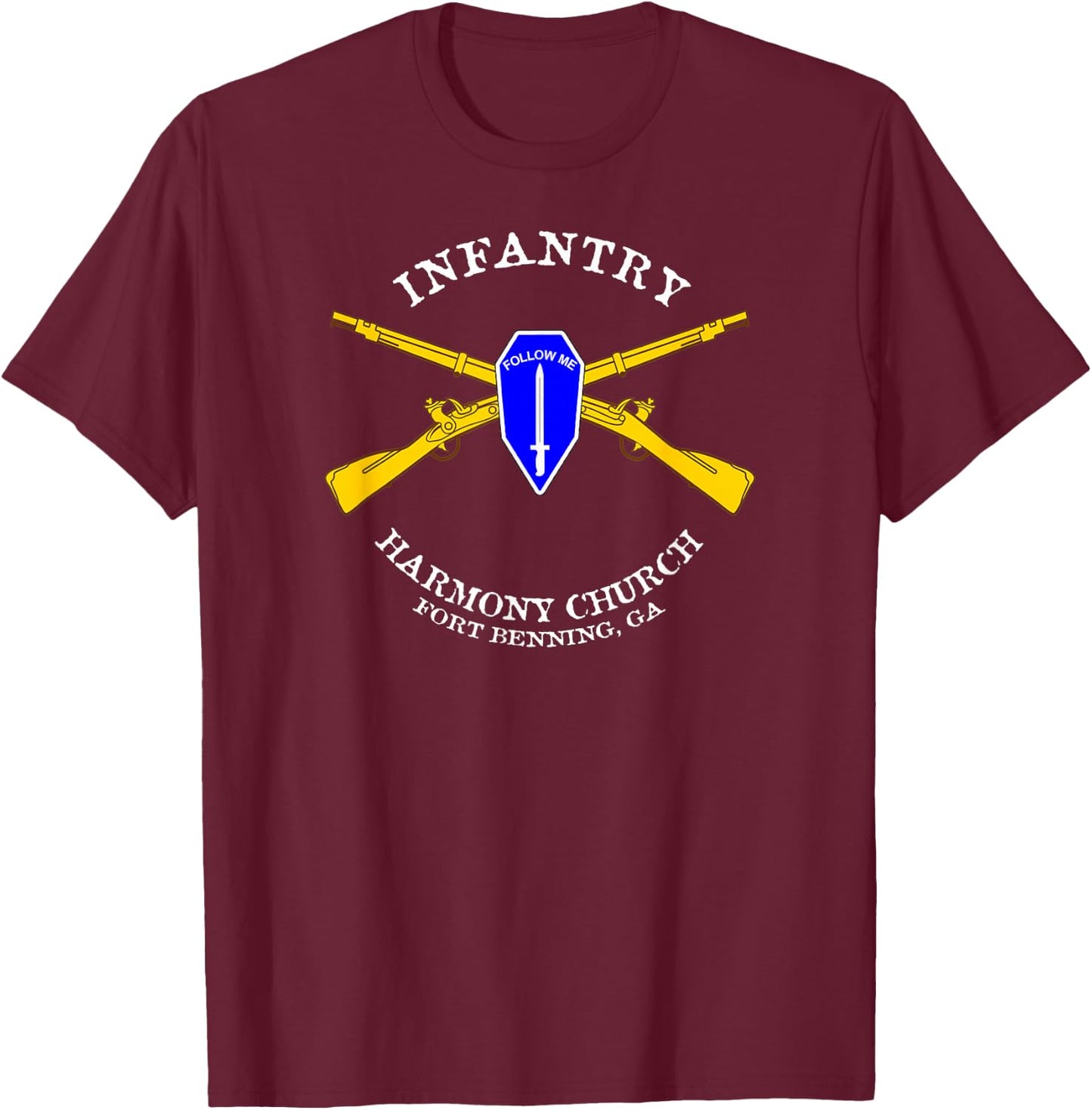 US Army Infantry - Harmony Church Design 1 T-Shirt - T-Shirt | Maroon