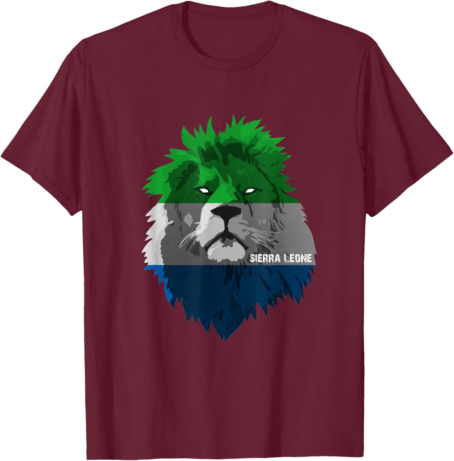 Soccer team Sierra Leone national pride Lion Flag T shirt T-Shirt - T-Shirt | Maroon