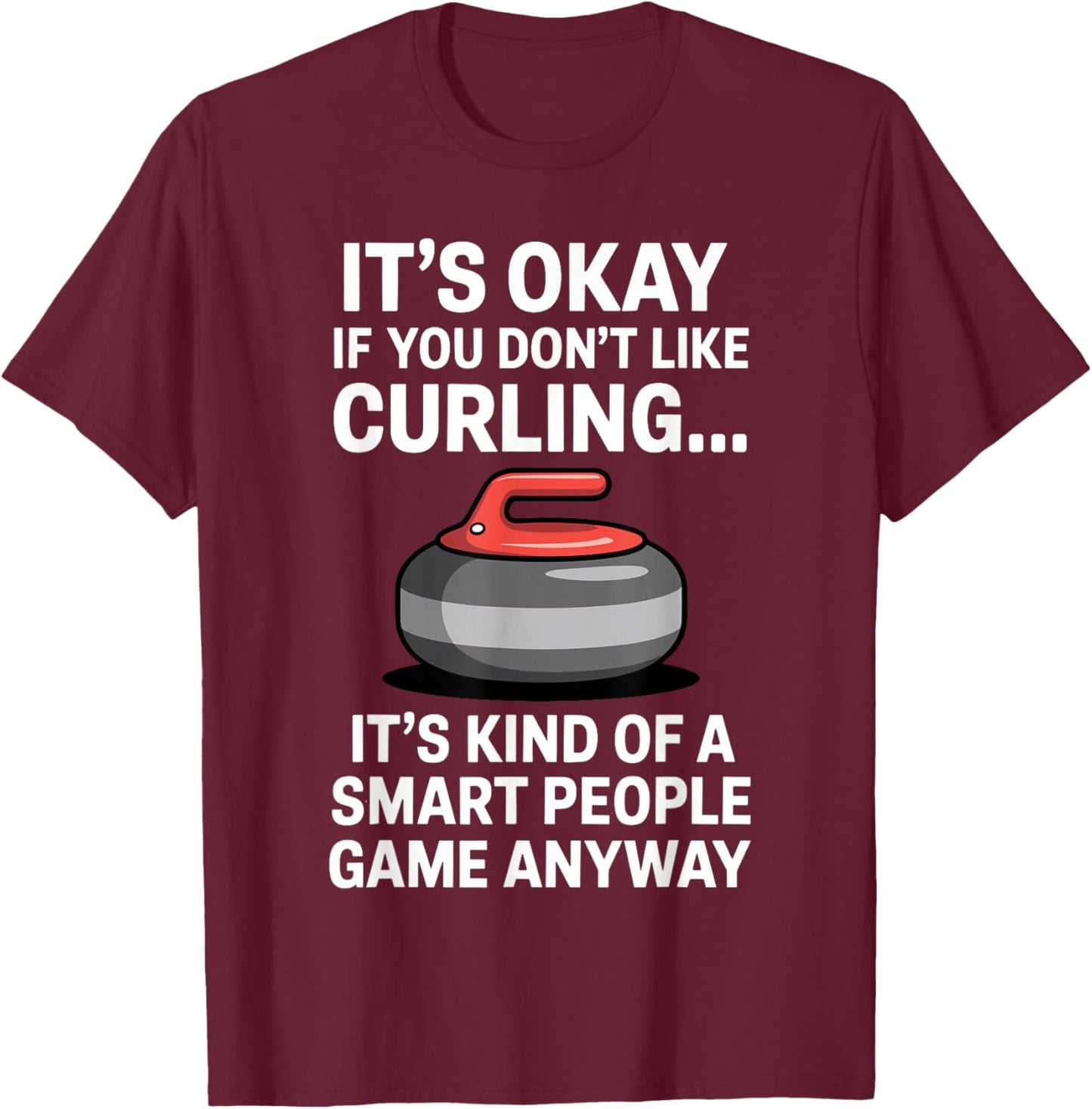Cool Curling Art Women Stone Ice Curling Sport Lover T-Shirt - T-Shirt | Maroon