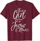 Christian Musician Gift This Girl Runs on Jesus & Music T-Shirt - T-Shirt | Maroon