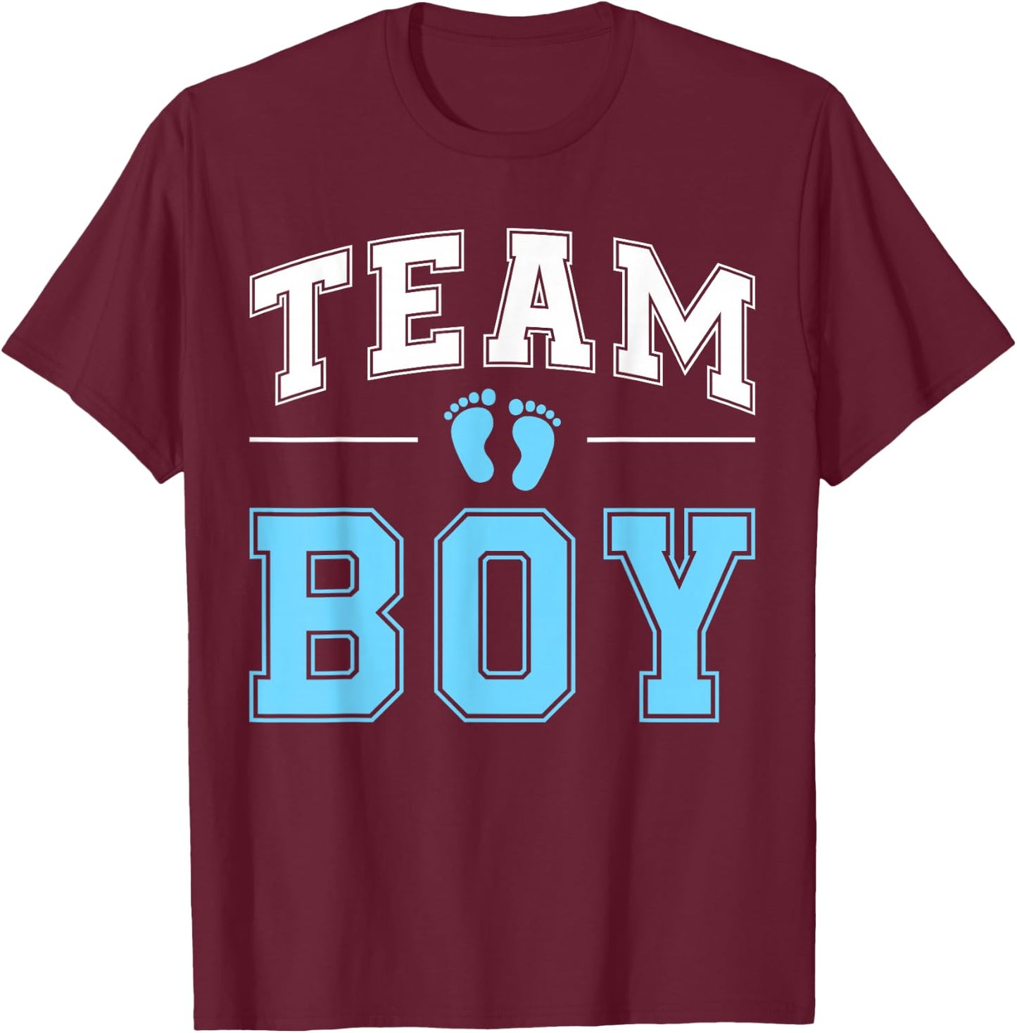 Team Boy Gender Reveal Party Gifts Soon To Be Baby Shower T-Shirt - T-Shirt | Maroon