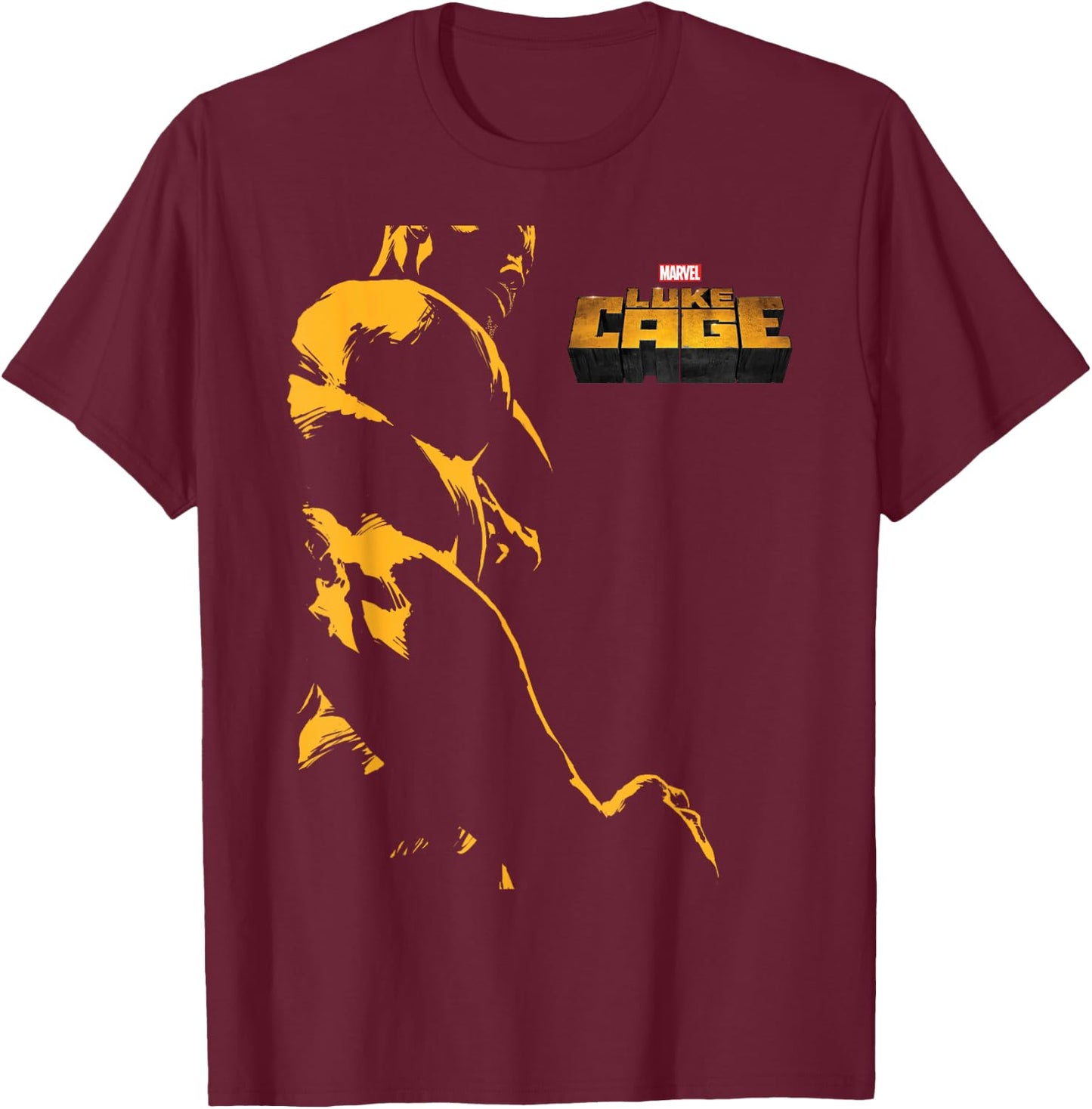 Marvel The Defenders Luke Cage Monochromatic T-Shirt - T-Shirt | Maroon