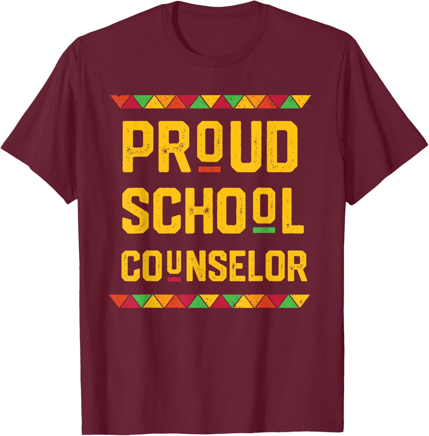 Proud School Counselor T Shirt Black History Month Shirt T-Shirt - T-Shirt | Maroon