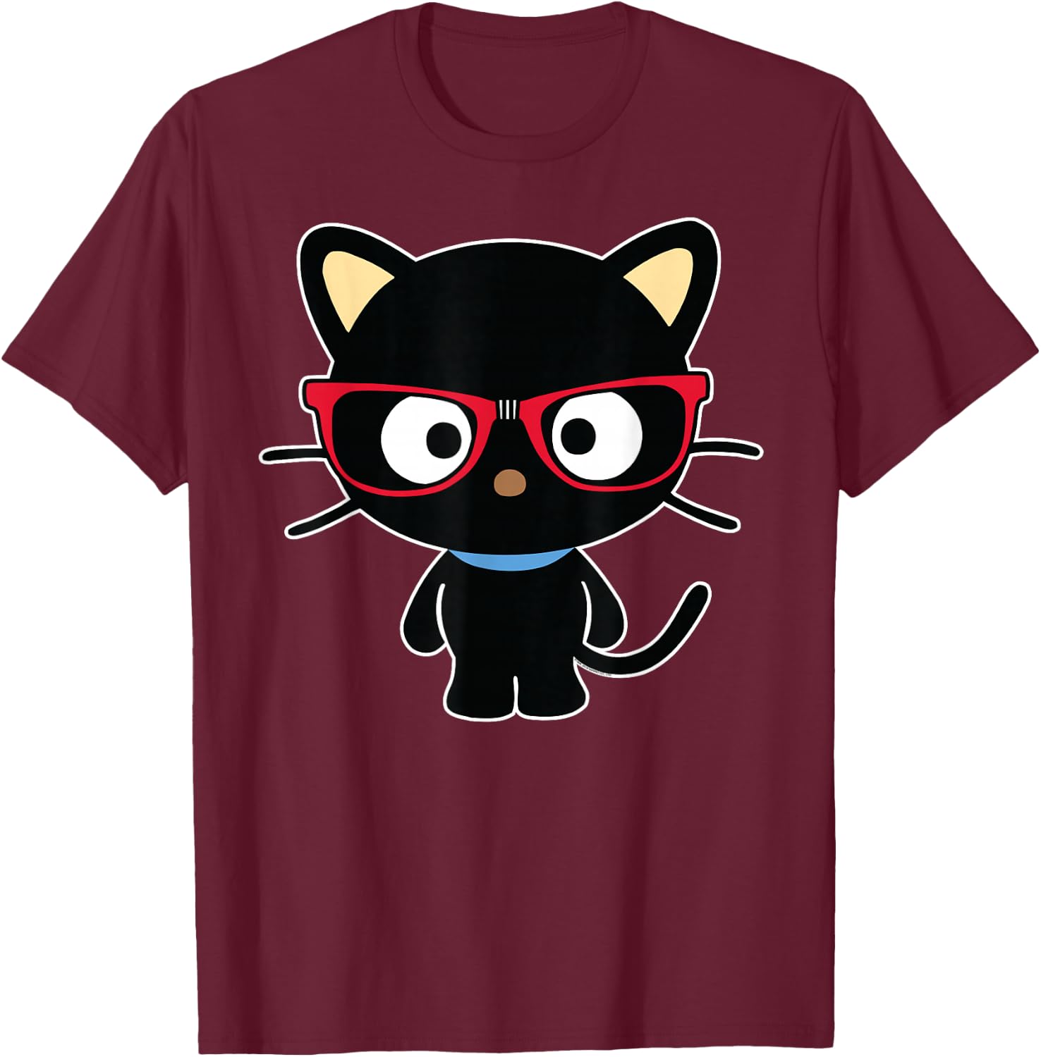 Chococat Nerd Glasses T-Shirt - T-Shirt | Maroon