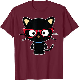 Chococat Nerd Glasses T-Shirt - T-Shirt | Maroon