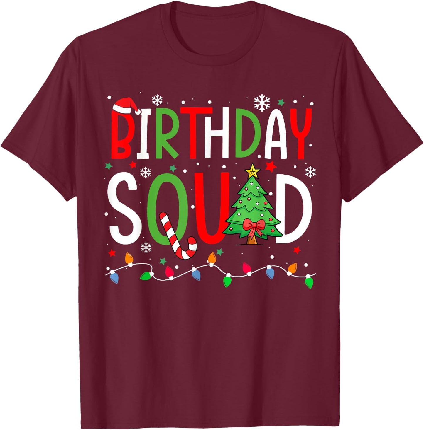 Christmas For Kids Boys Birthday Squad Matching Group Family T-Shirt - T-Shirt | Maroon