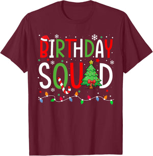 Christmas For Kids Boys Birthday Squad Matching Group Family T-Shirt - T-Shirt | Maroon