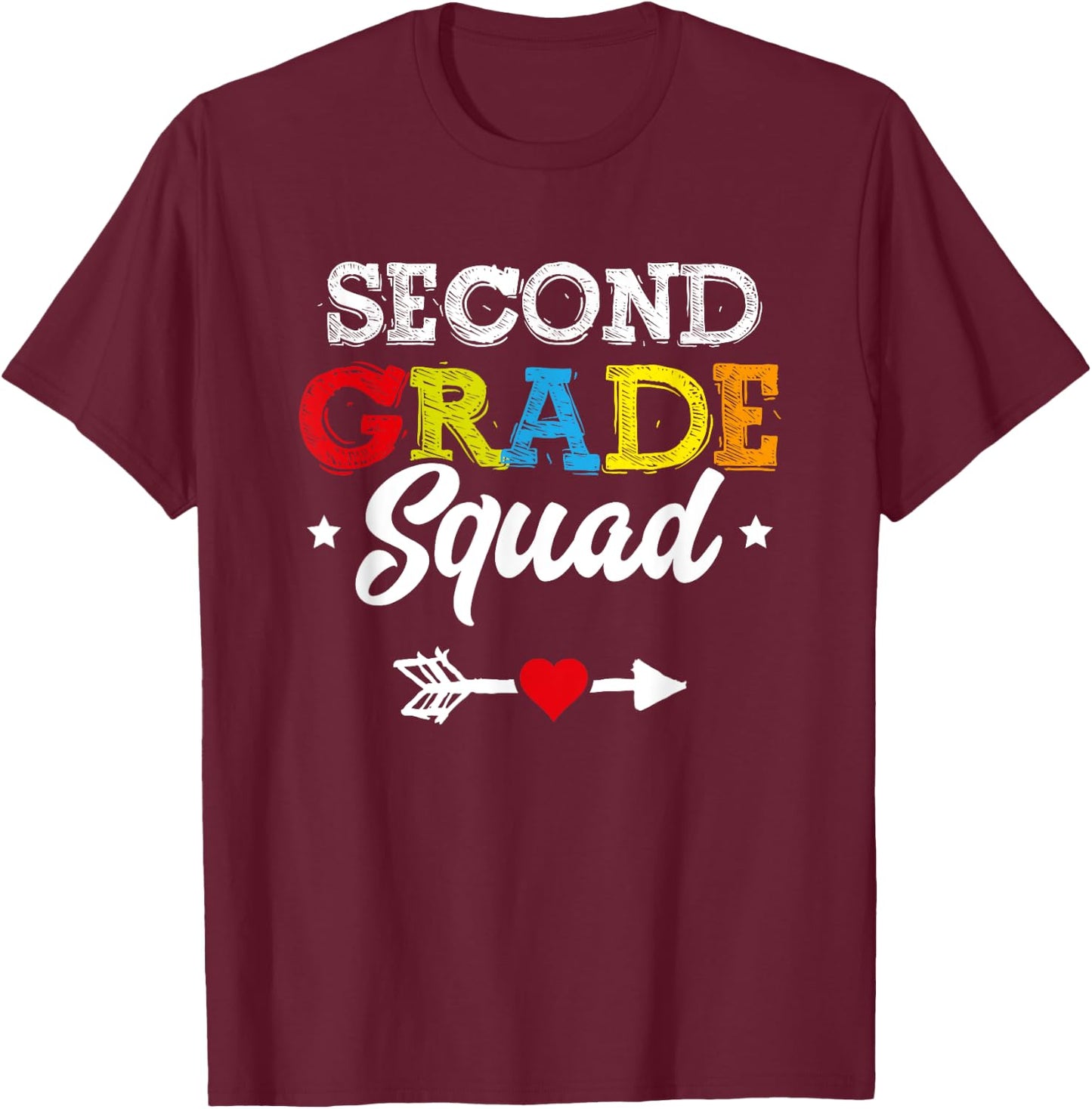 Second Grade Squad Shirt Teacher Student Kids Back To School T-Shirt - T-Shirt | Maroon