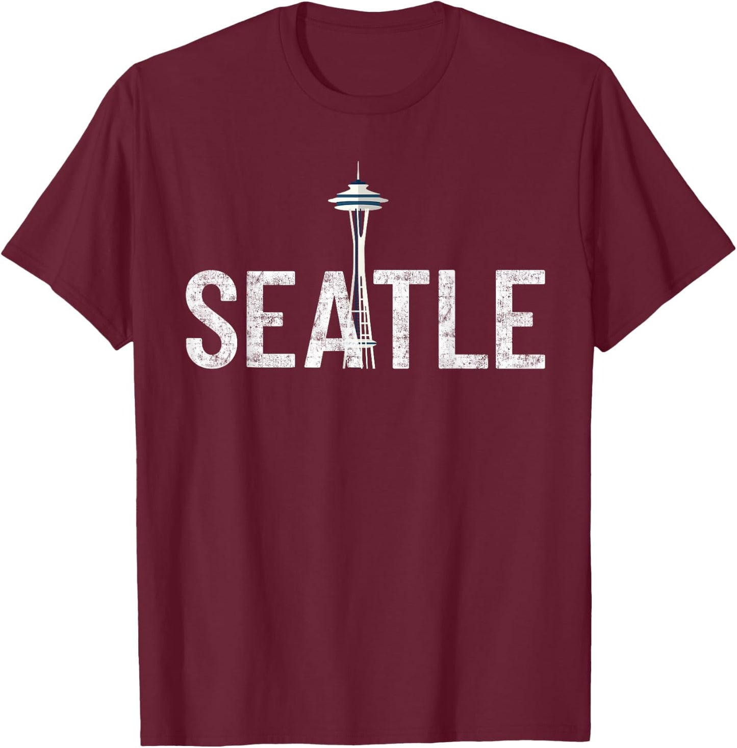 Cool Seattle Space Needle Souvenir USA Washington Gift T-Shirt - T-Shirt | Maroon