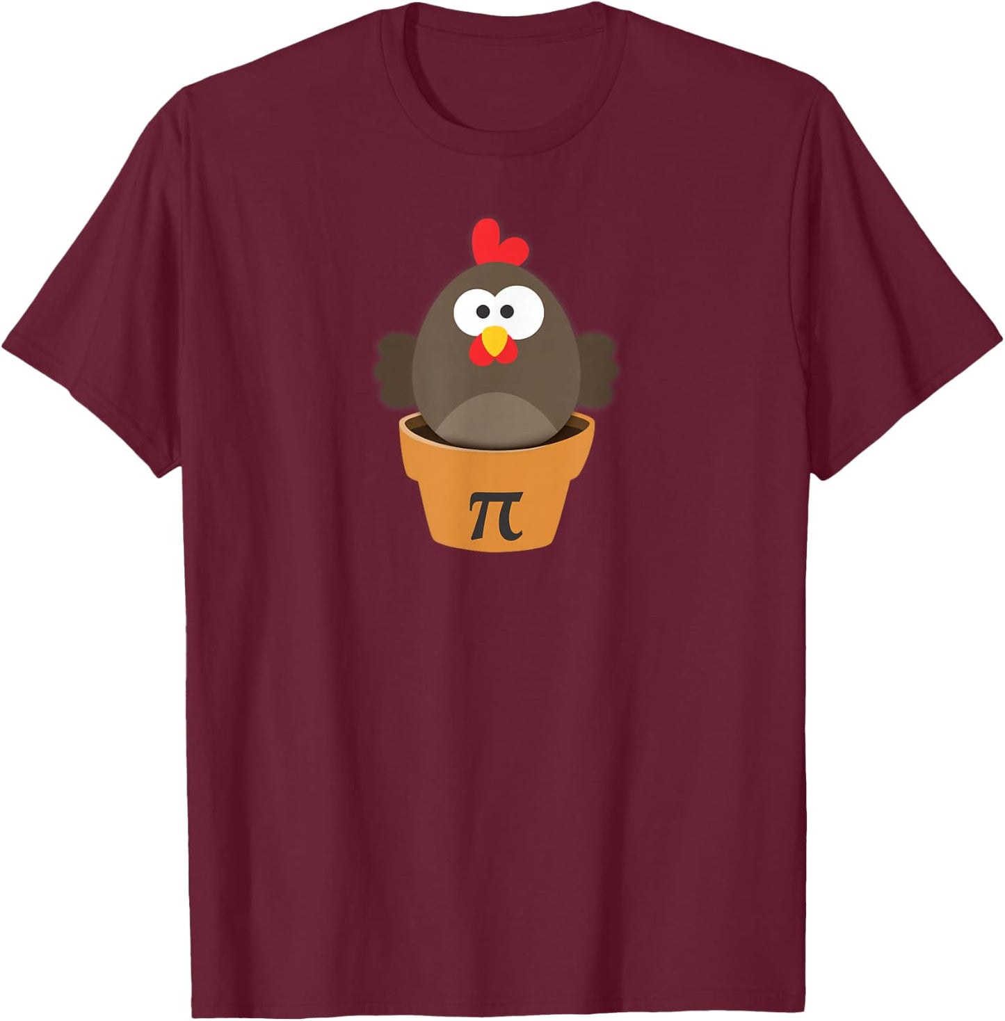 Chicken Pot Pi Shirt - Funny Math - Chicken Pot Pie T-Shirt - T-Shirt | Maroon