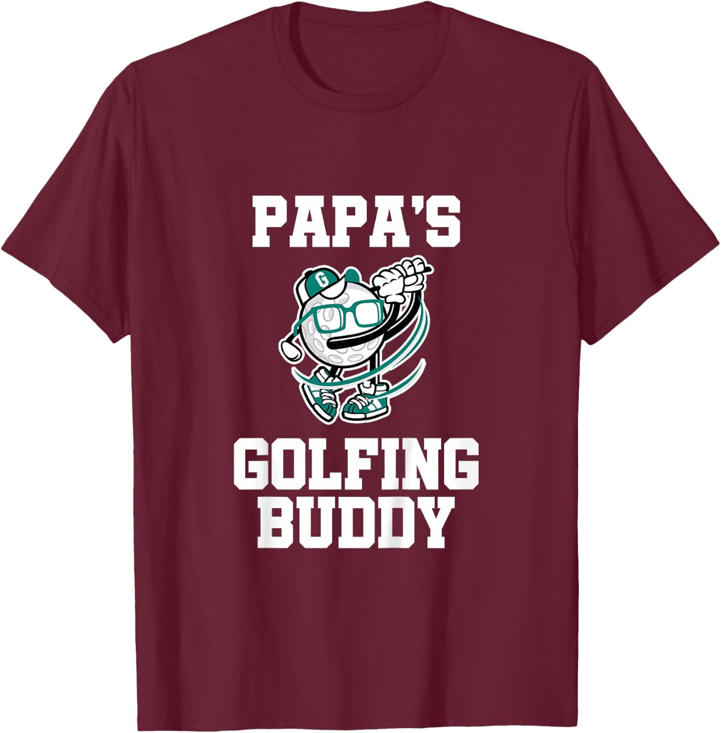 Kids Papa's Golfing Buddy Golf Buddy T-Shirt - T-Shirt | Maroon