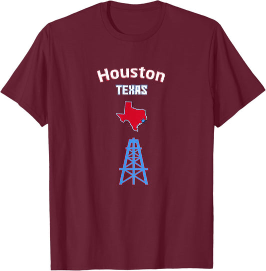 Houston Texas T-Shirt - T-Shirt | Maroon