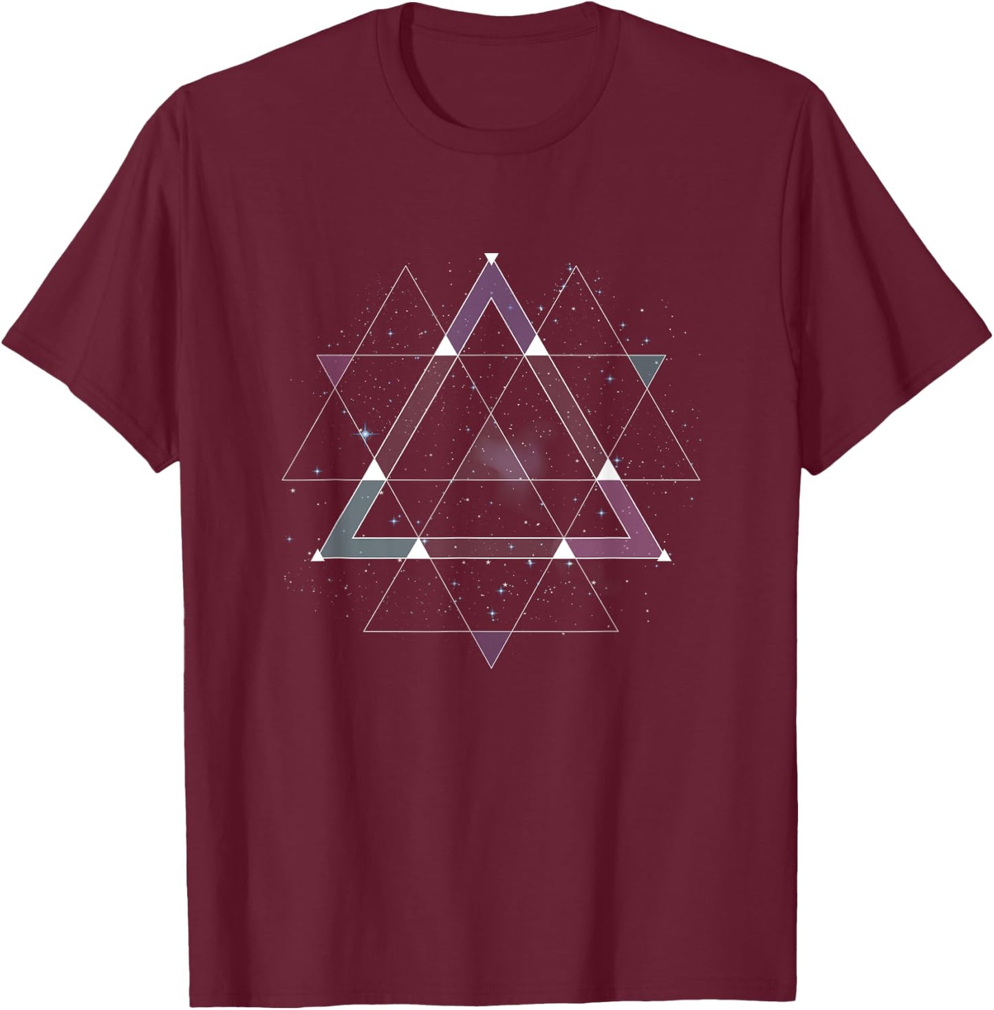 Sacred Geometry Space Psychedelic Spiritual Cosmic Geometric T-Shirt - T-Shirt | Maroon