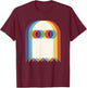 Threadrock Vaporwave Psychedelic Ghost Retro Halloween Techno EDM - Black, Small T-Shirt - T-Shirt | Maroon