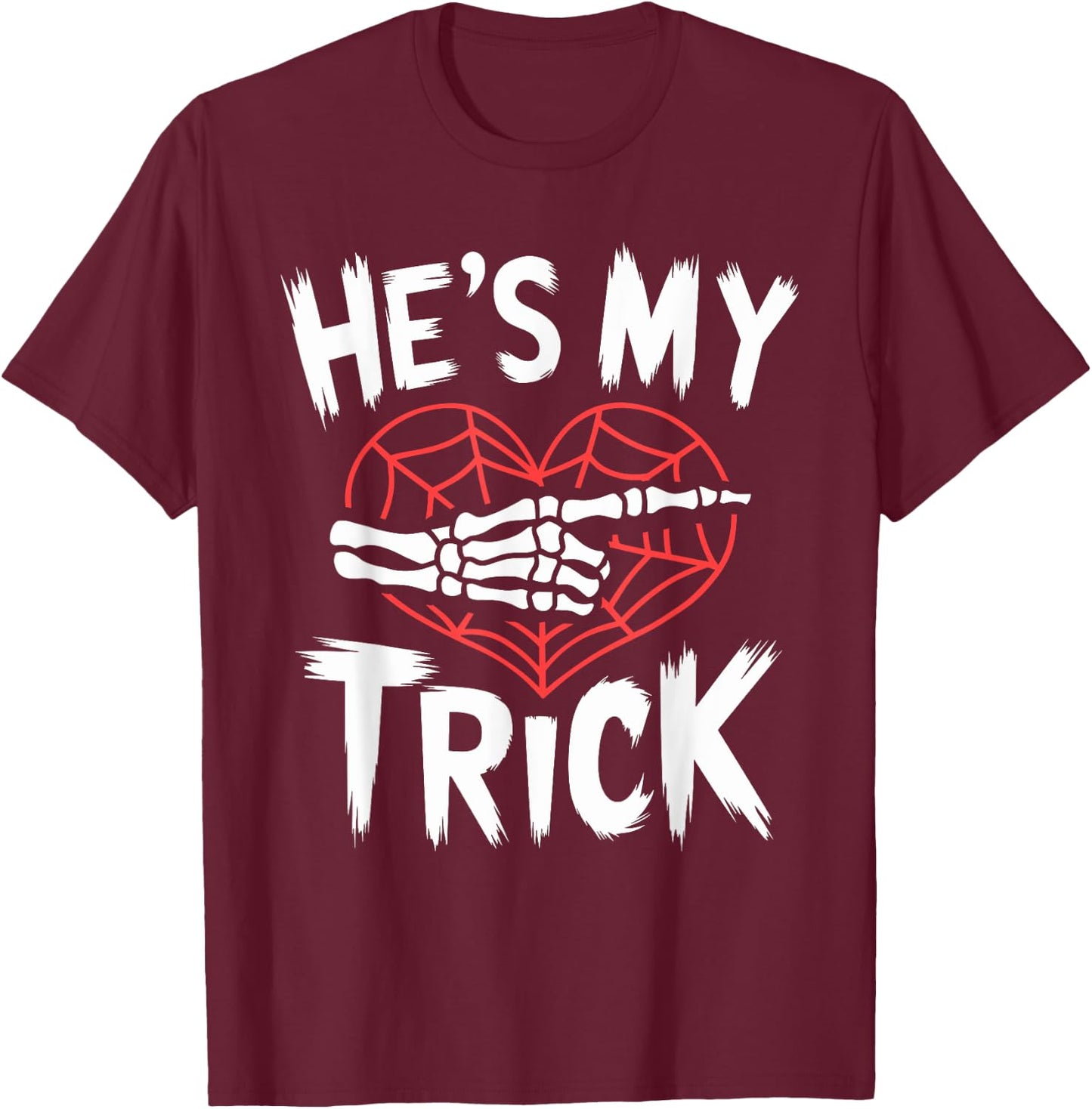 Hes My Treat Funny Halloween Matching Couple Costumes T-Shirt - T-Shirt | Maroon