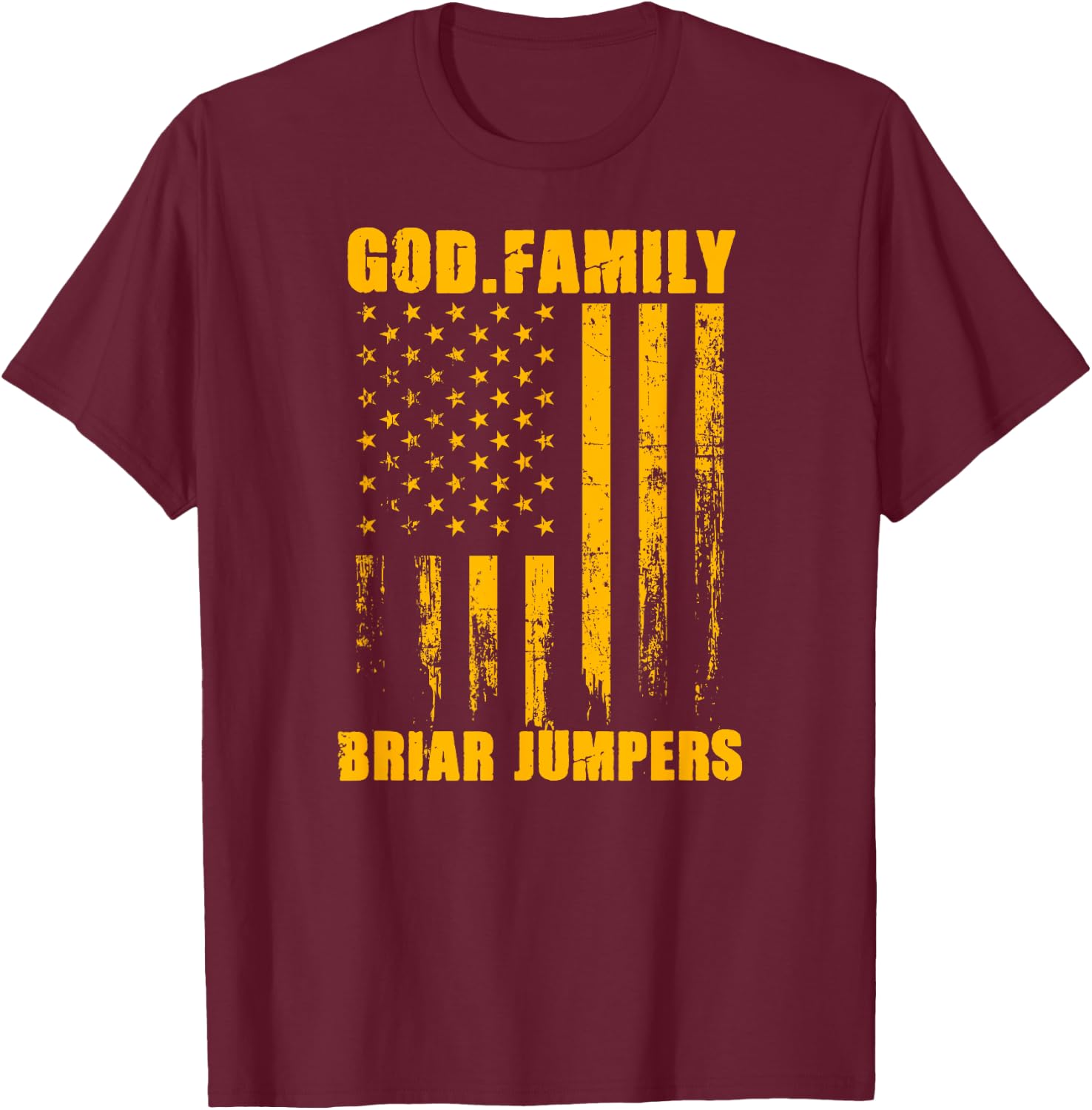 Somerset Briar Jumpers God. Family. Vintage USA Flag T-Shirt - T-Shirt | Maroon