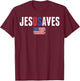 Jesus Saves USA American Flag Patriotic Christian 4th July T-Shirt - T-Shirt | Maroon