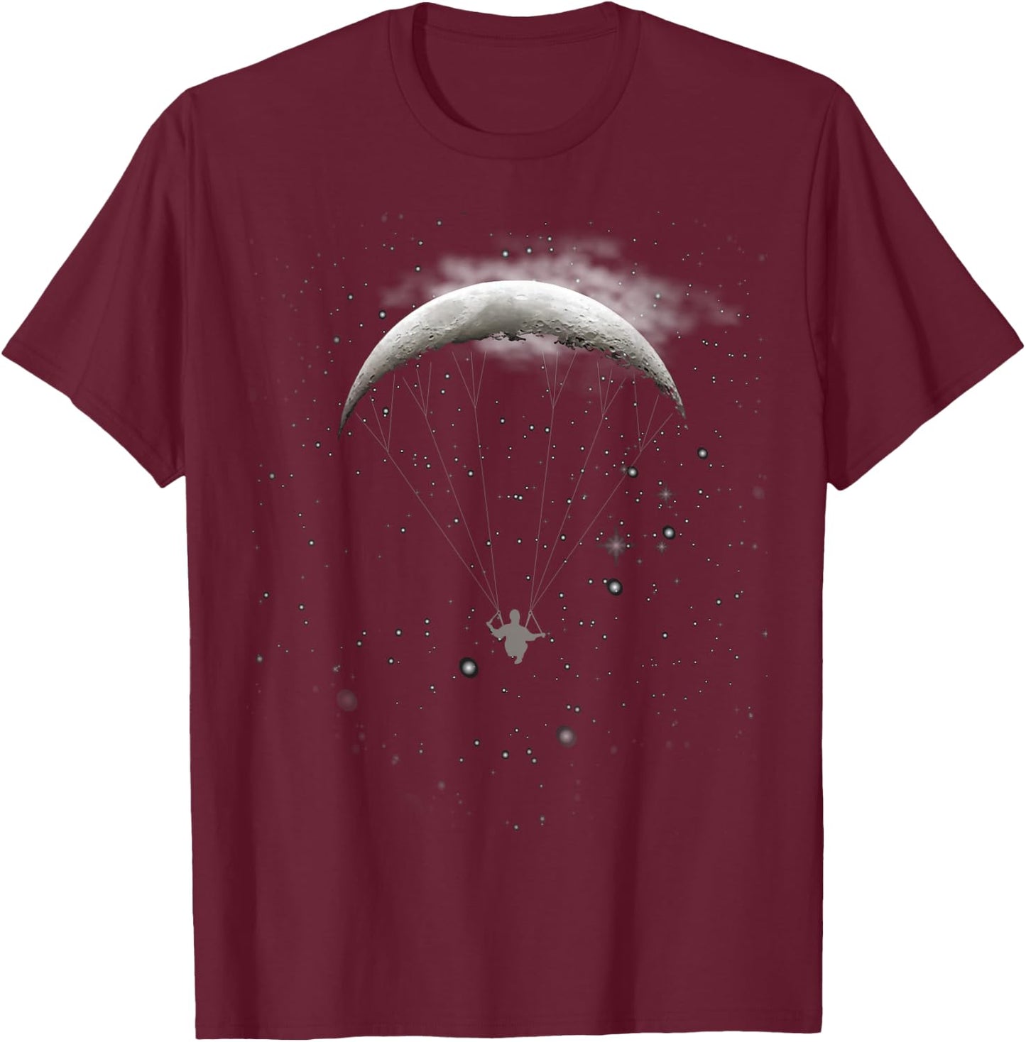 Paragliding Fly to the Moon T-Shirt - T-Shirt | Maroon