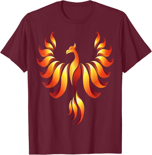Rising Phoenix Rise from the Ashes Rebirth Symbol T-Shirt - T-Shirt | Maroon