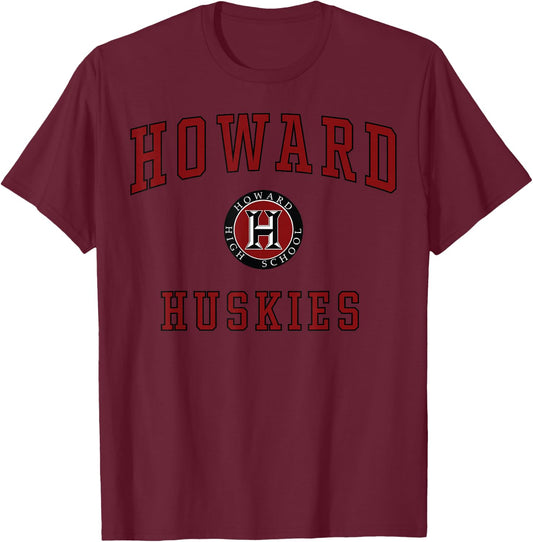Howard High School Huskies C1 T-Shirt - T-Shirt | Maroon
