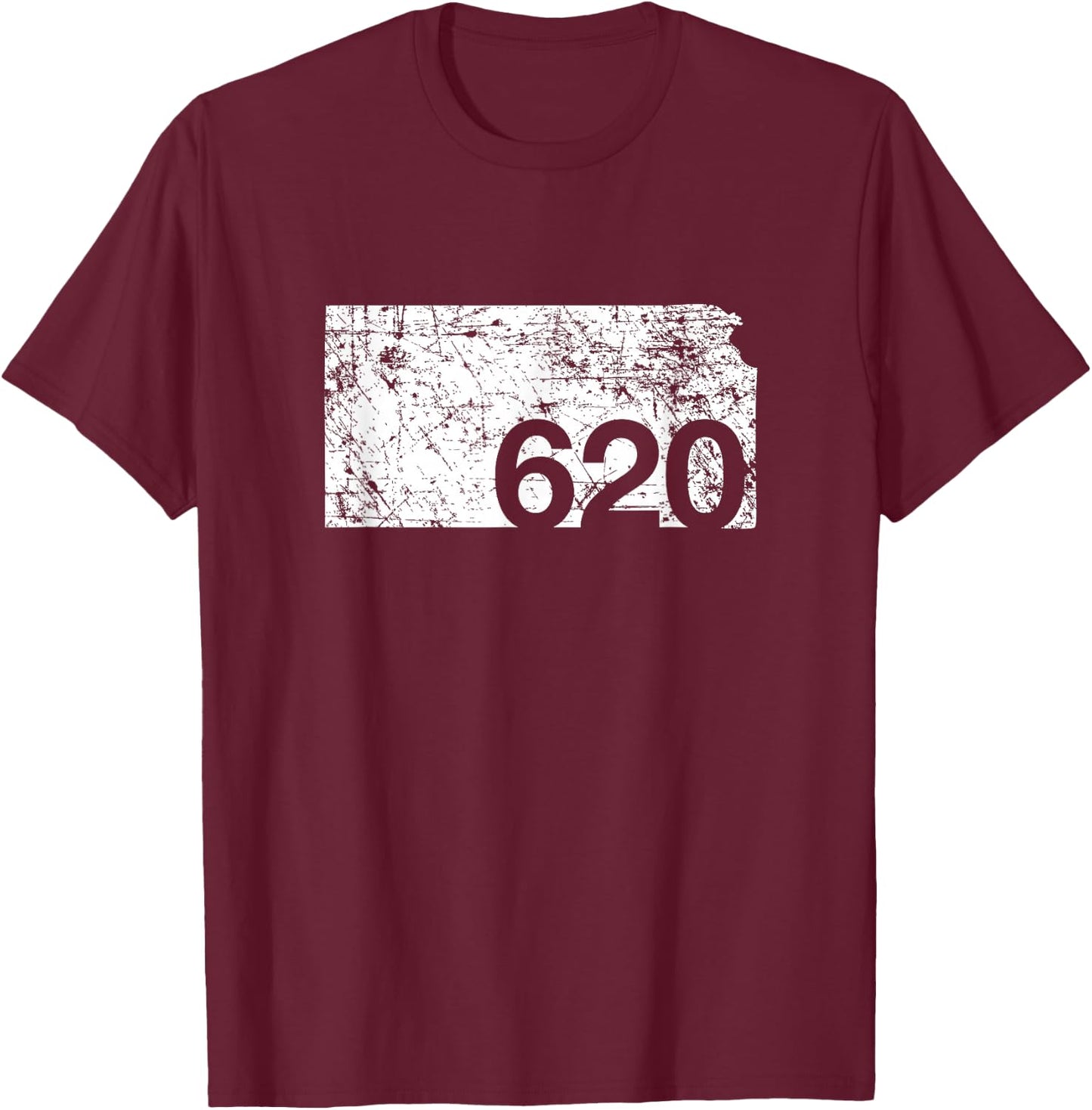 Pittsburg Dodge City Hutchinson Area Code 620 Shirt, Kansas T-Shirt - T-Shirt | Maroon