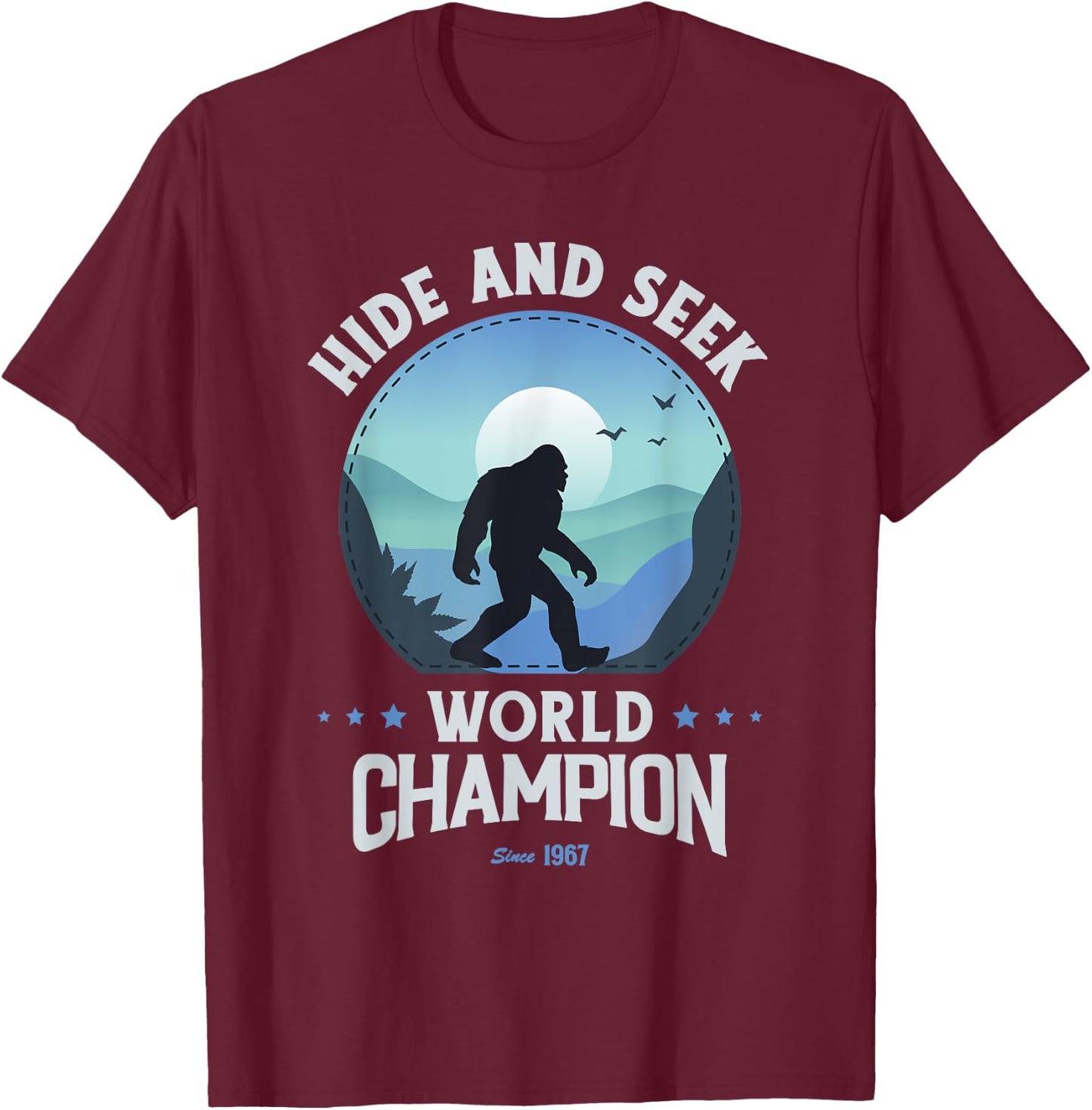 Bigfoot Hide and Seek Bigfoot Hide and Seek Champion T-Shirt - T-Shirt | Maroon