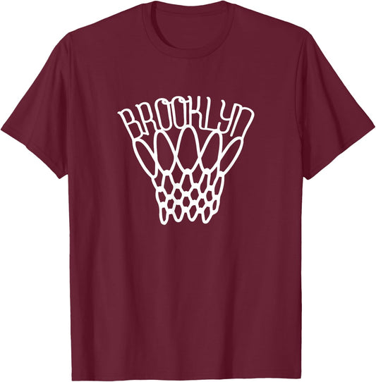 Brooklyn Basketball net Vintage T-Shirt - T-Shirt | Maroon