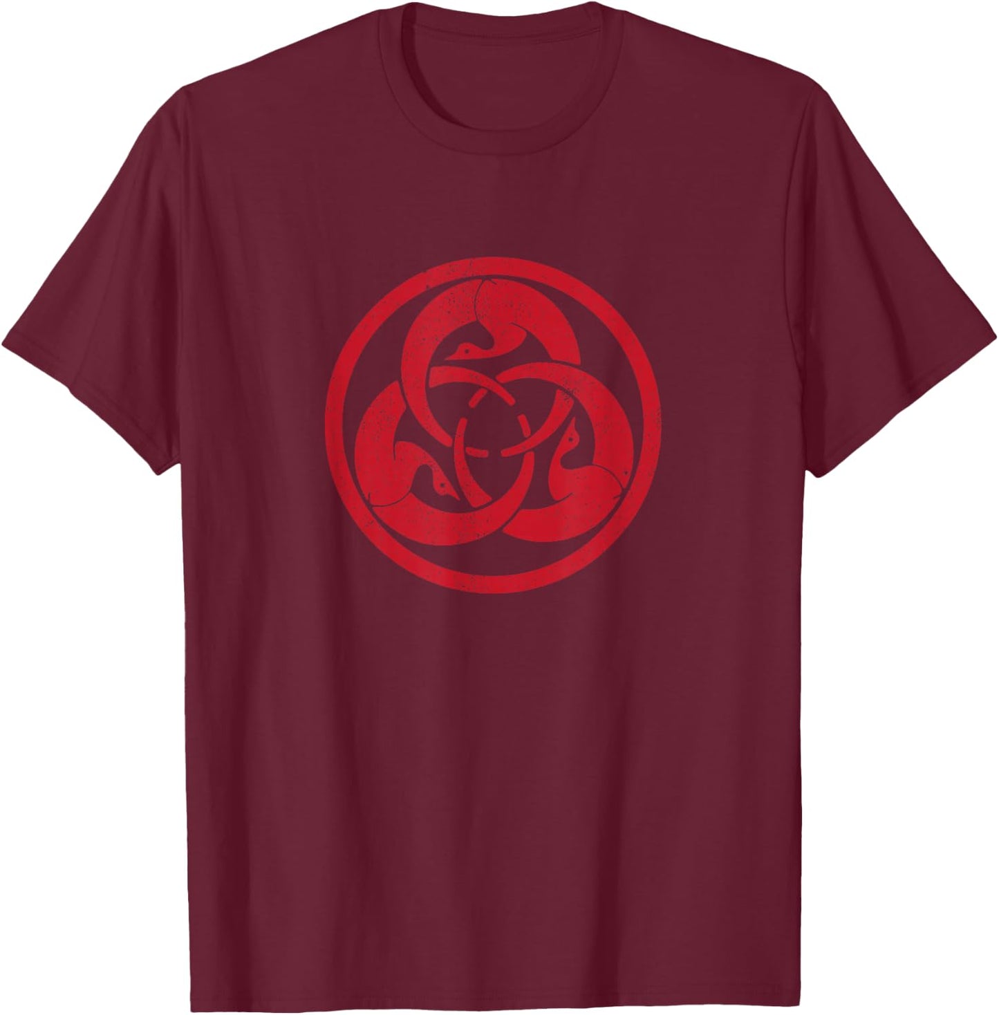 Hagakure Red Cranes Samurai Bushido Warrior Crest T-Shirt - T-Shirt | Maroon