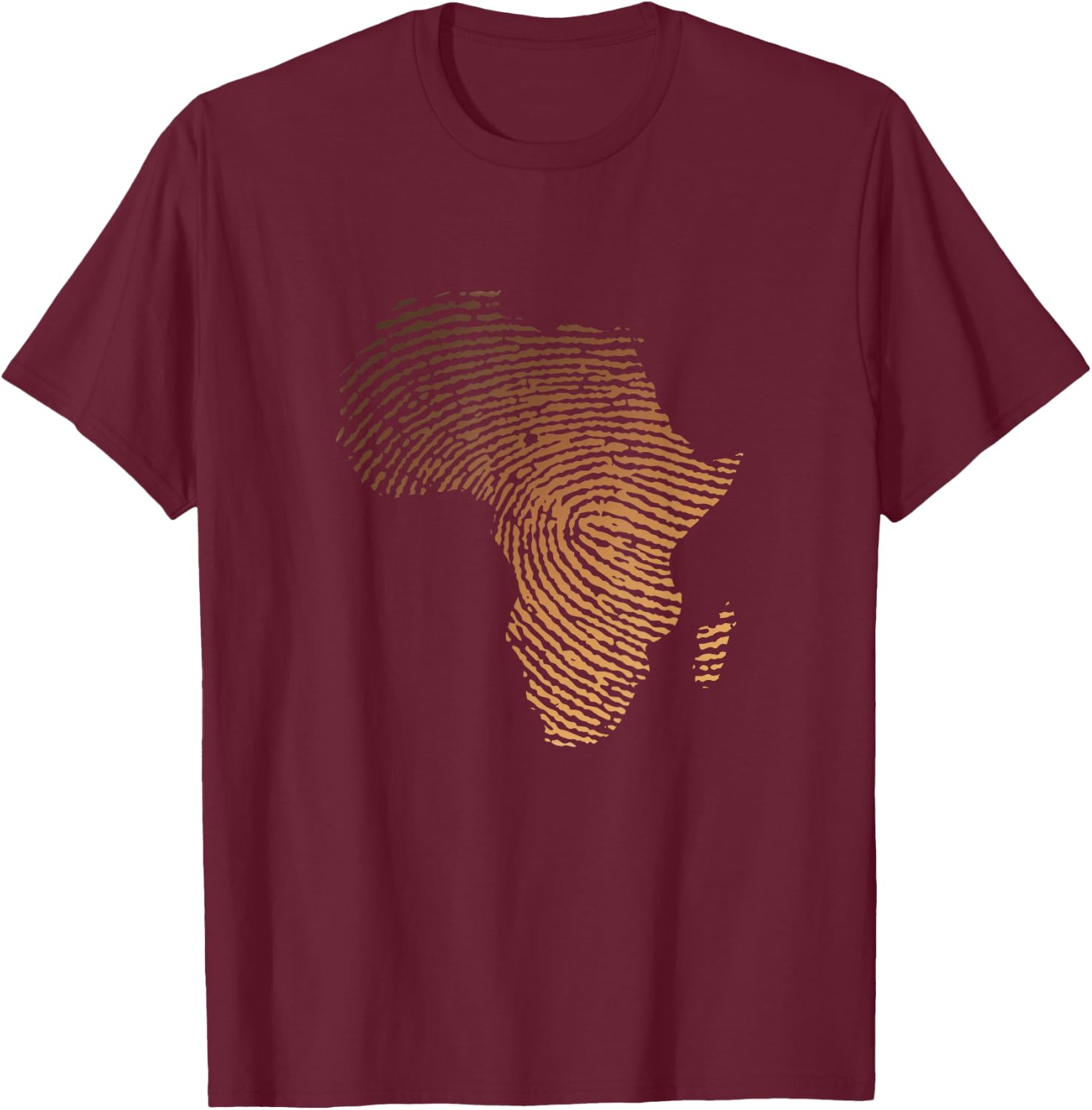 Melanin Shades Africa Map - Africa DNA Fingerprint T-Shirt - T-Shirt | Maroon