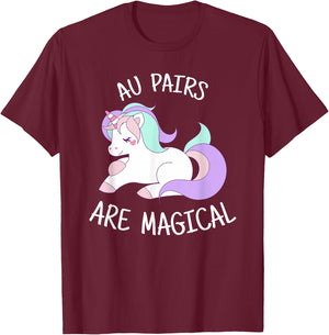 Unicorn Au Pair Gift, Au Pair T-Shirt - T-Shirt | Maroon