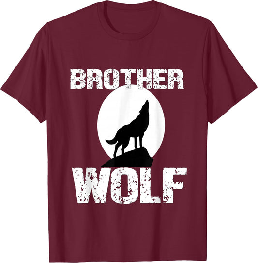 Boys Wolf Shirt Matching Family Tribe Wolves Son Brother T-Shirt - T-Shirt | Maroon