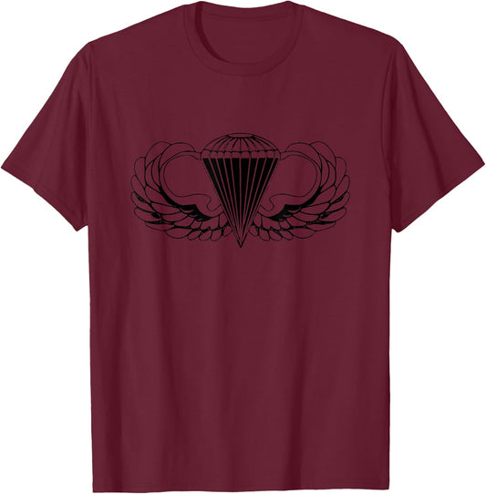US Army Parachute Wings Badge Airborne T-Shirt - T-Shirt | Maroon