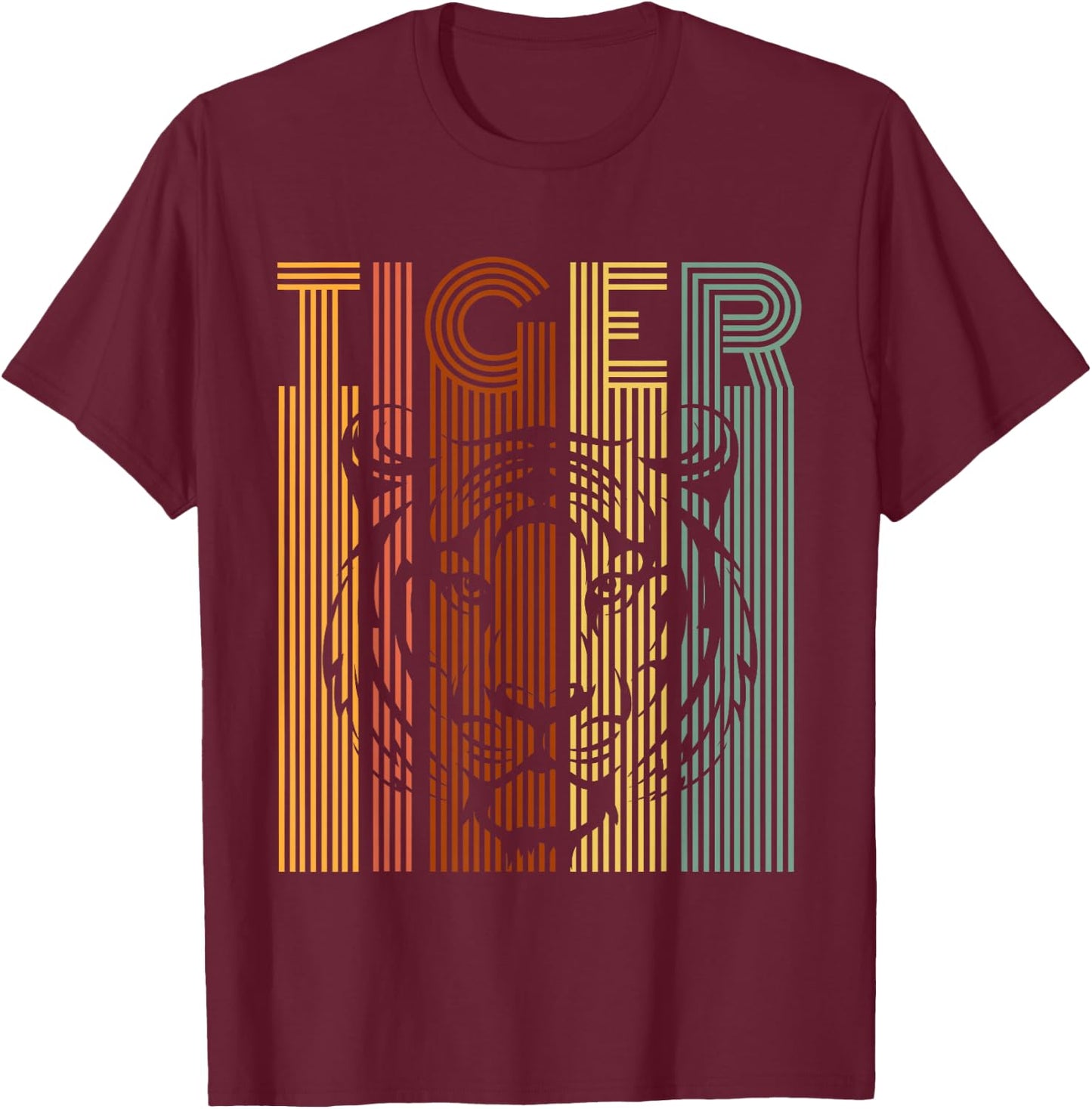 Vintage Tiger Retro Tiger Shirt Women Men Kids T-Shirt - T-Shirt | Maroon