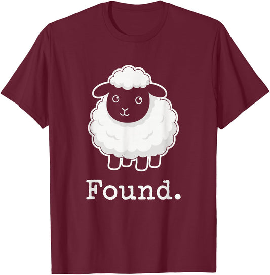 Found Minimalist Sheep Christian Psalm 23 Lamb T-Shirt - T-Shirt | Maroon