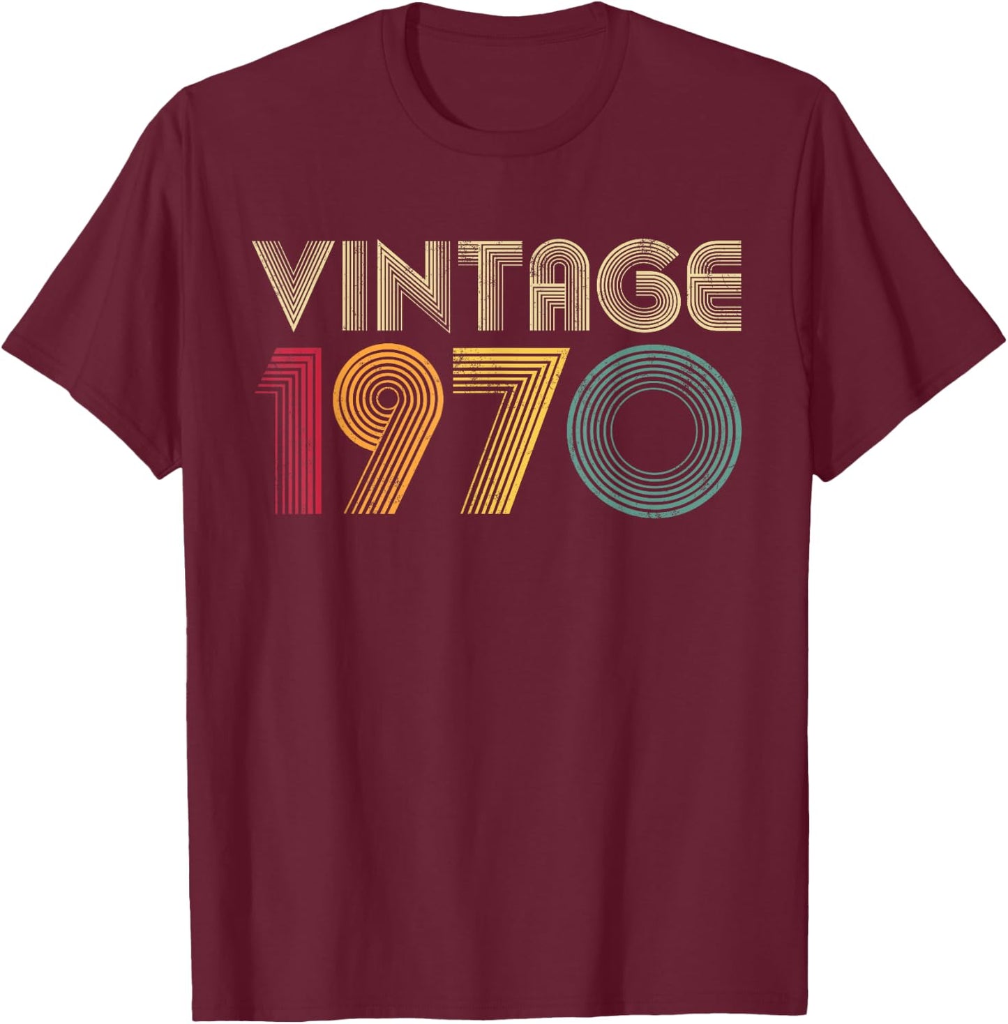55th Birthday Gift Men 1970 55 Years Old Retro T-Shirt - T-Shirt | Maroon