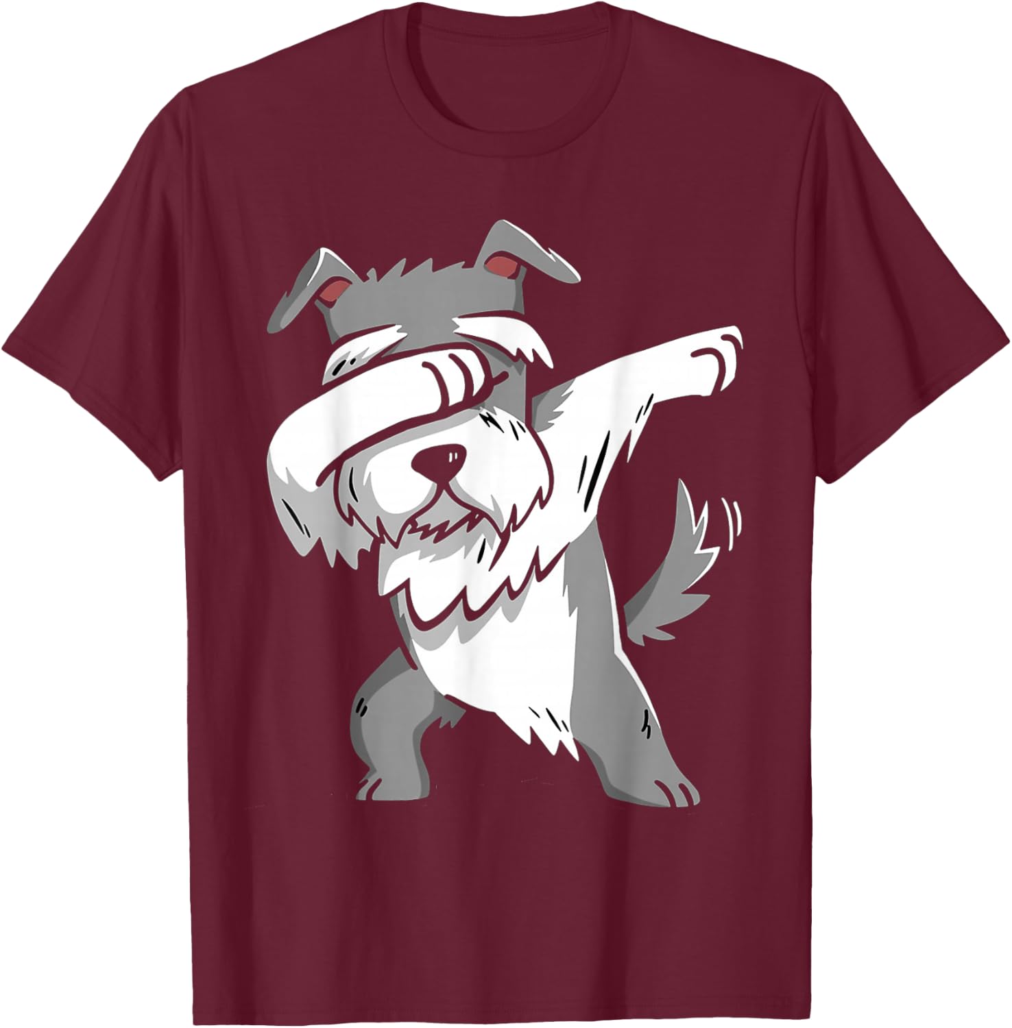 Dabbing Schnauzer Kids Schnauzer Pajamas Youth T-Shirt - T-Shirt | Maroon