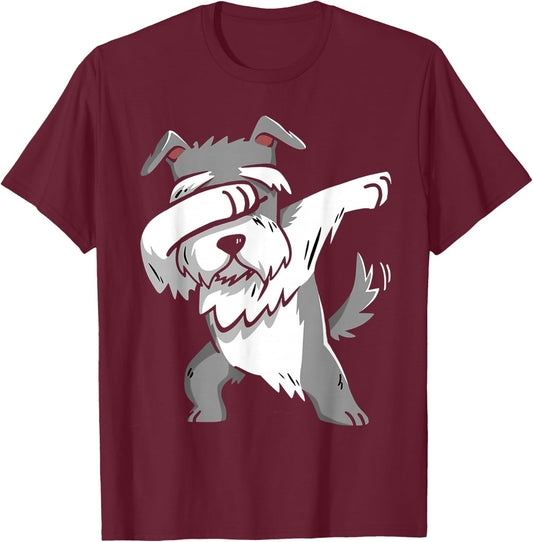 Dabbing Schnauzer Kids Schnauzer Pajamas Youth T-Shirt - T-Shirt | Maroon