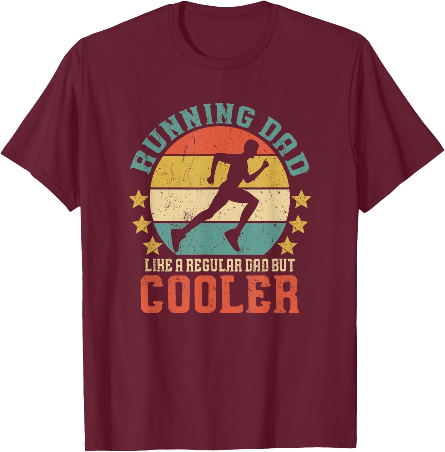 Running Dad Vintage Funny Marathon Runner Father's Day Gift T-Shirt - T-Shirt | Maroon