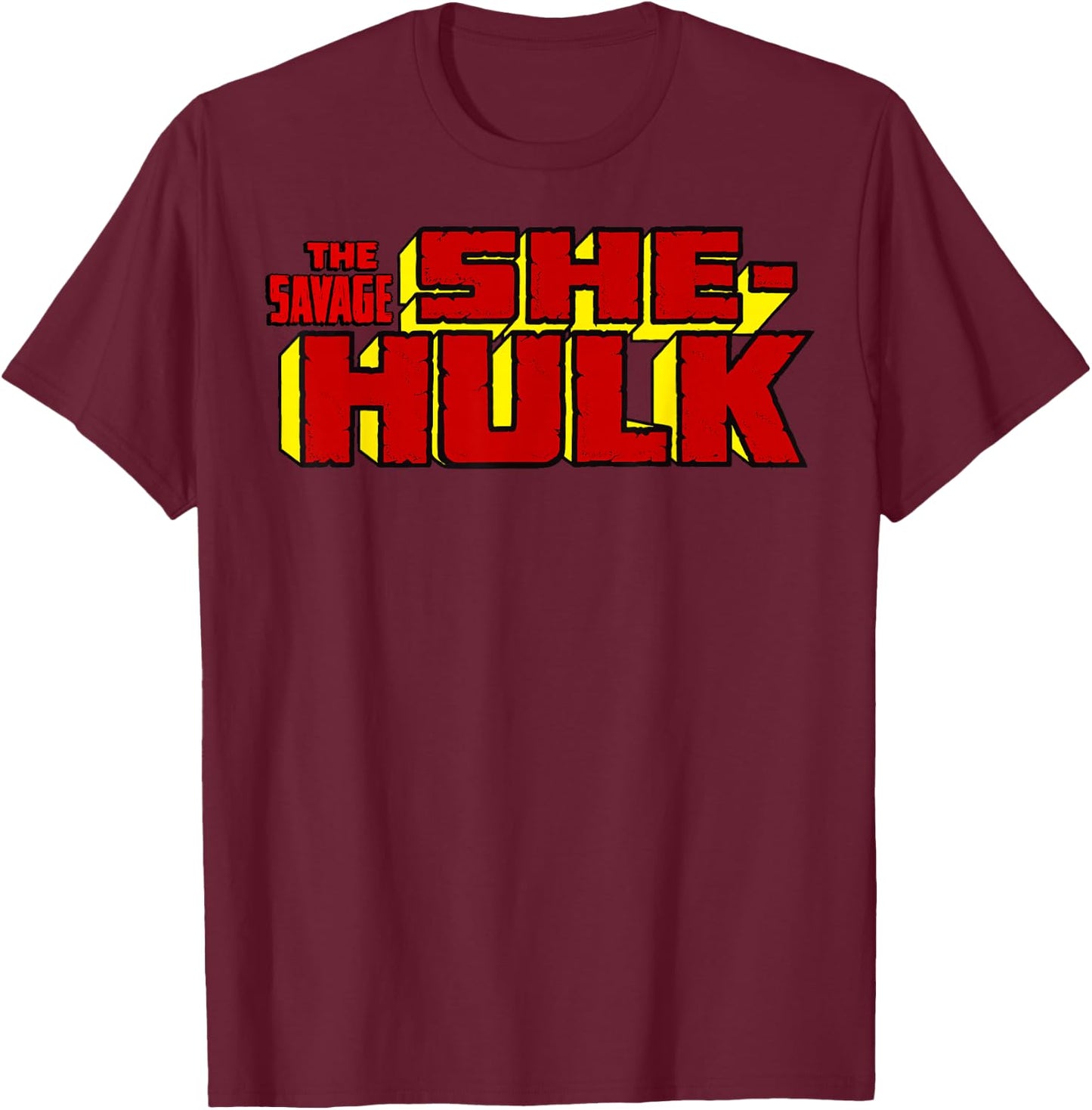 Marvel The Savage She-Hulk Ultimate Retro Logo T-Shirt - T-Shirt | Maroon