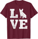 I Love French Bulldog Shirt Frenchie Dog Lover Owner Gifts Women Kids T-Shirt - T-Shirt | Maroon