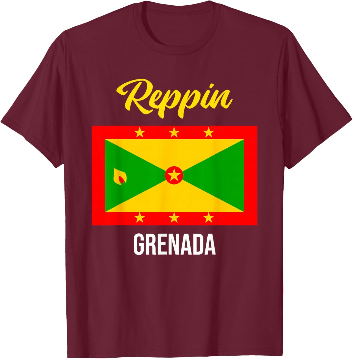 Grenada Flag Reppin West Indies Vacation T Shirt T-Shirt - T-Shirt | Maroon