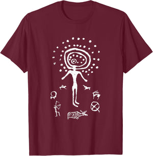 Tamgaly Shaman Cave Petroglyph Ancient Art Archaeology T-Shirt - T-Shirt | Maroon