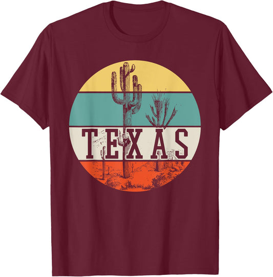 Texas Shirt US Country State Souvenir Retro T-Shirt - T-Shirt | Maroon