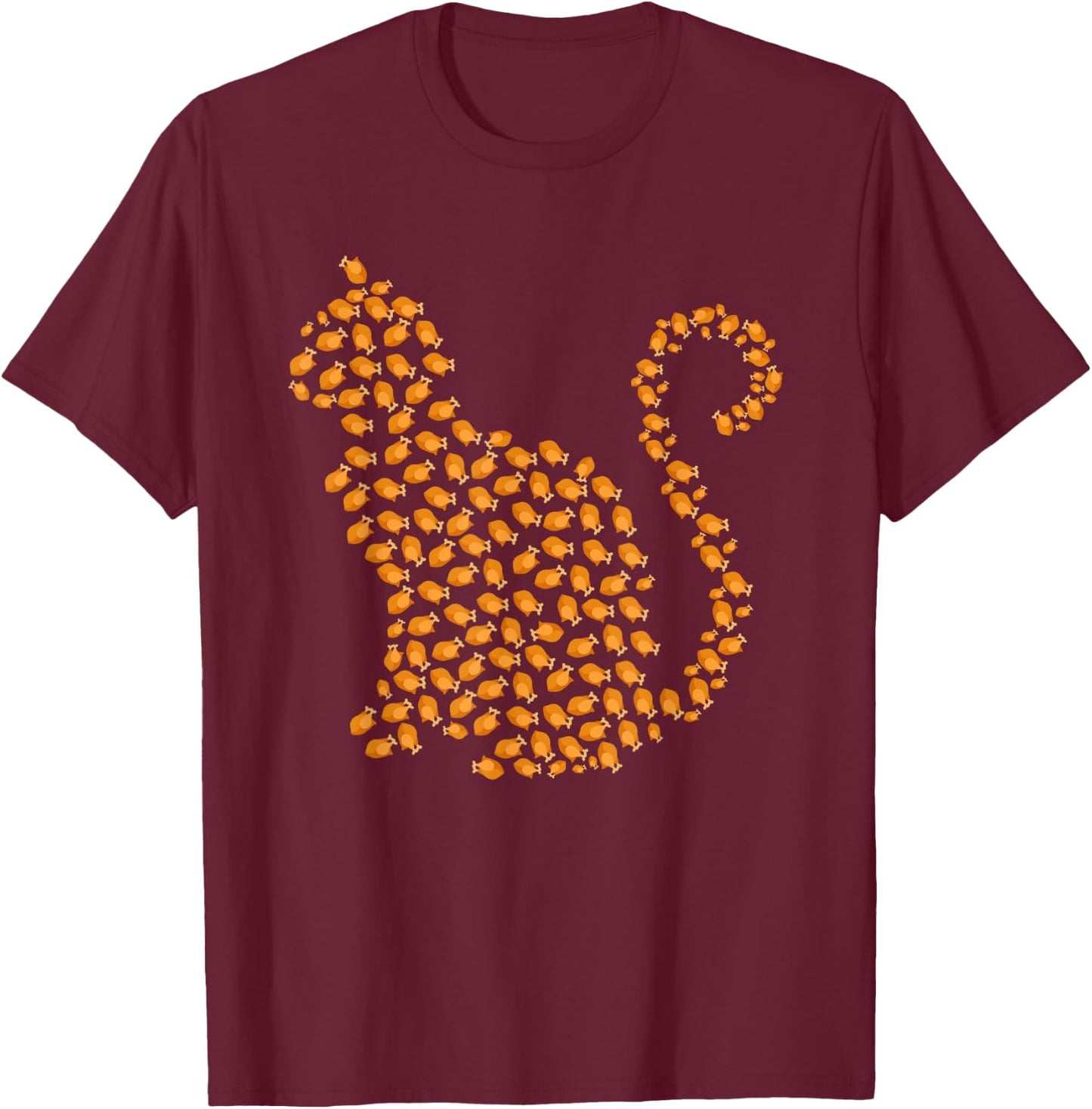 Happy Thanksgiving for Cats Lovers Funny Turkey Cat T-Shirt - T-Shirt | Maroon