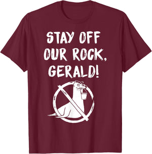 Disney Pixar Finding Dory Gerald Stay Off Our Rock T-Shirt - T-Shirt | Maroon