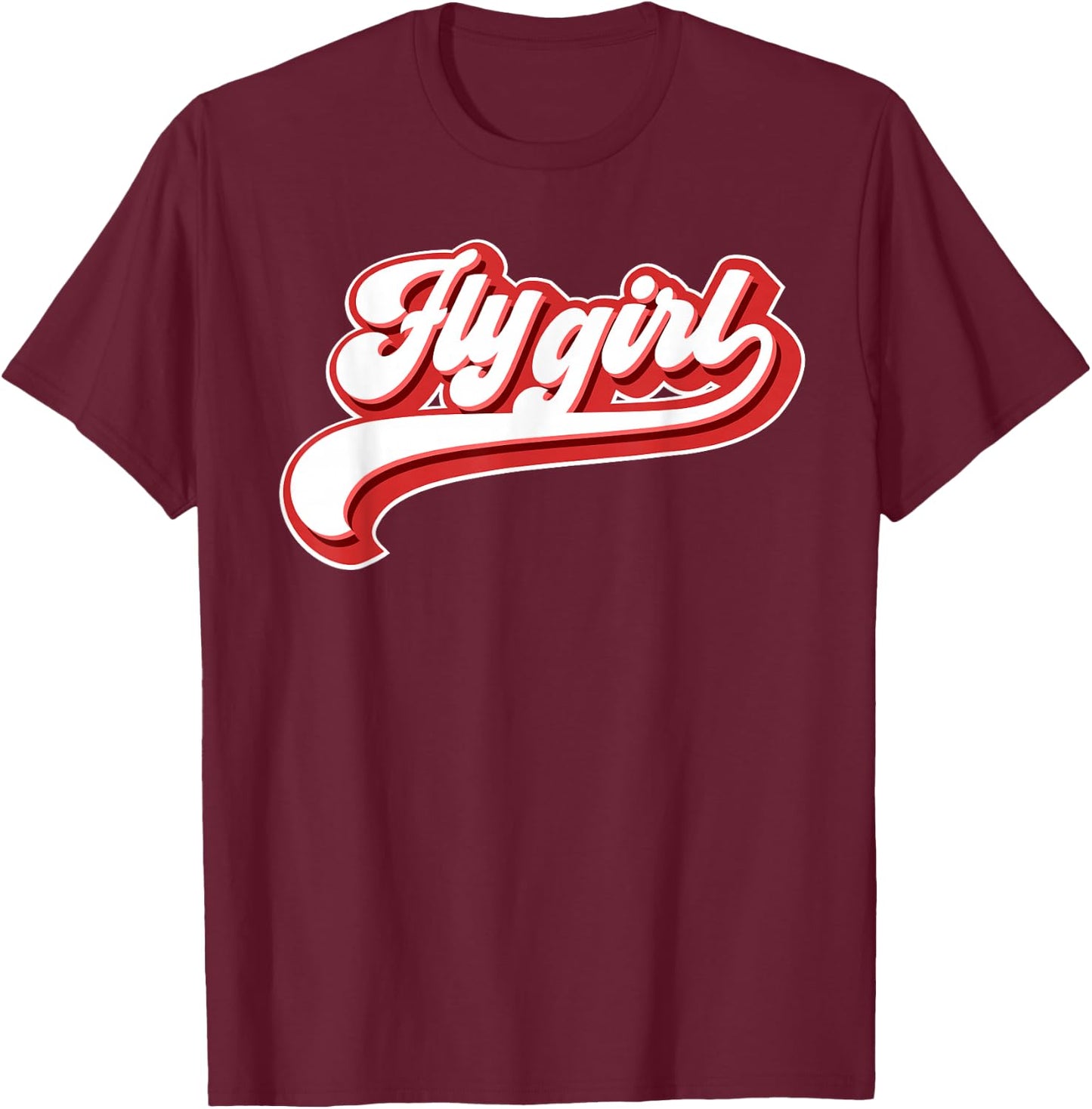 Fly Girl 80s 90s Old School Hip Hop T-Shirt - T-Shirt | Maroon