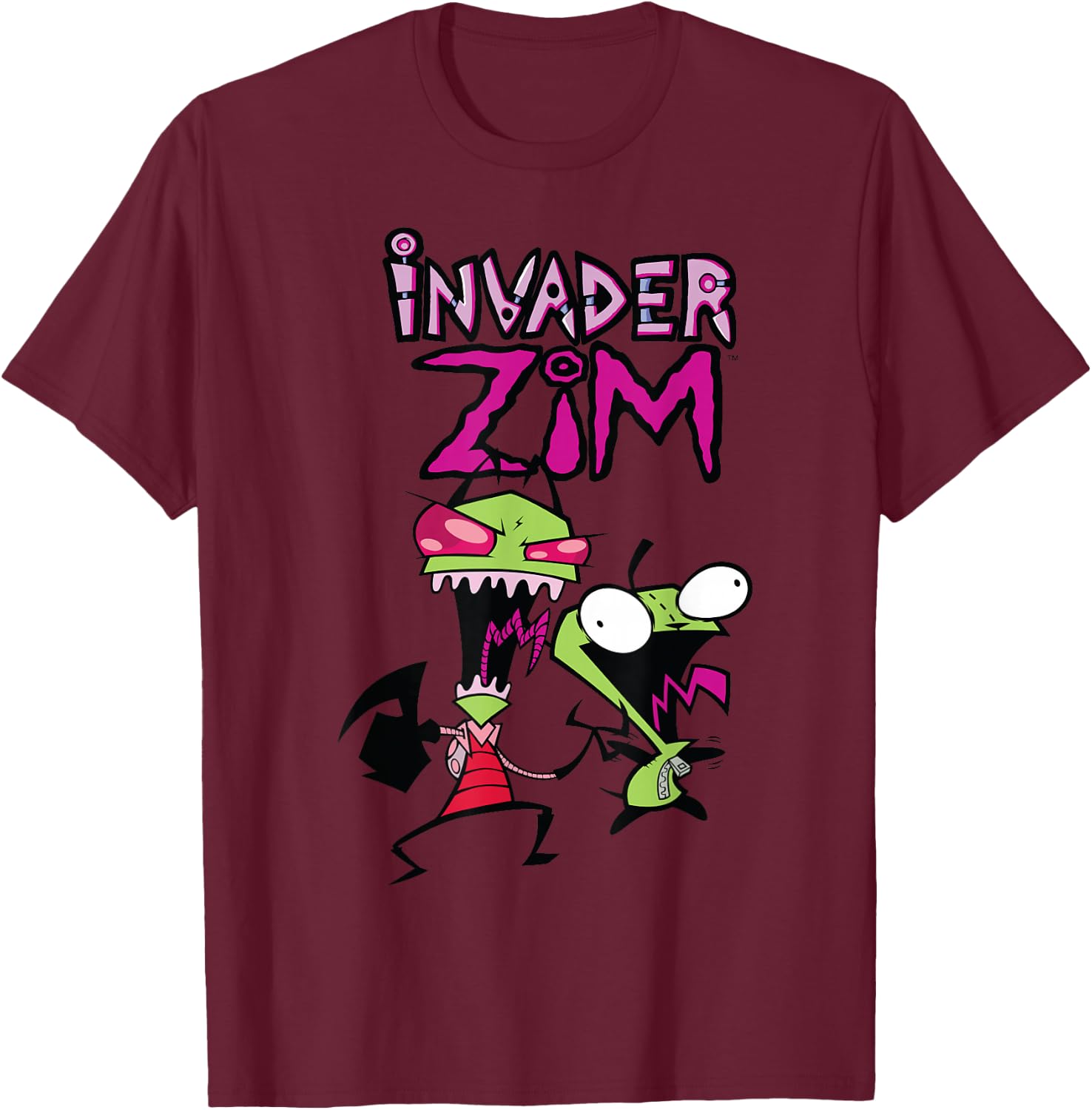 Nickelodeon Invader Zim and Gir T-Shirt - T-Shirt | Maroon