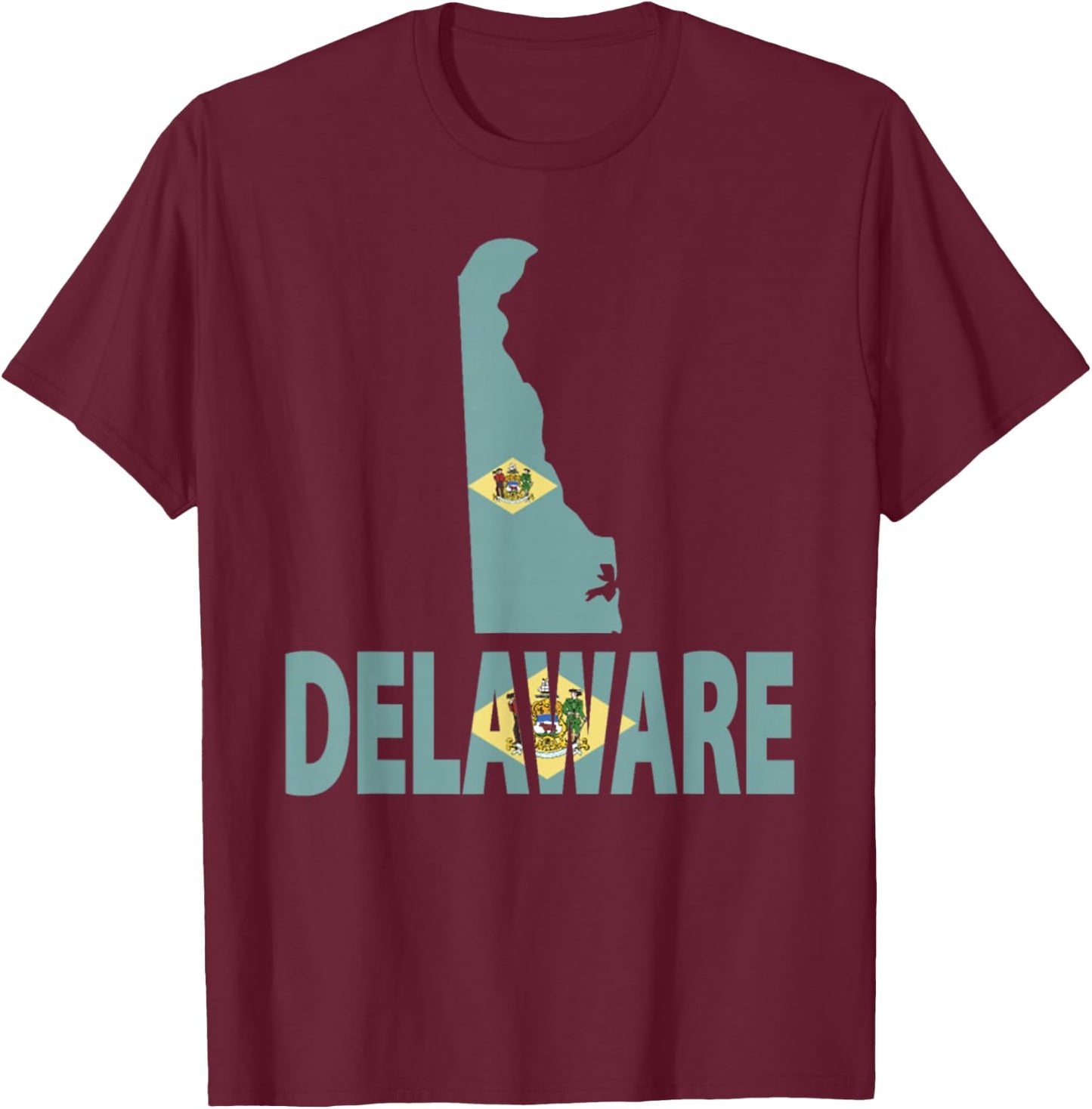 Vintage Delaware State I Love Delaware Home State T-Shirt - T-Shirt | Maroon