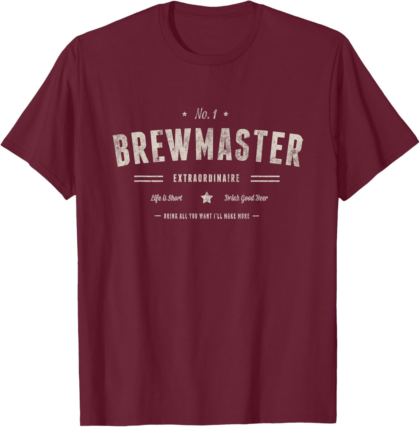 Brewmaster Brewery Beer Brewing Gift T-Shirt - T-Shirt | Maroon